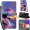 PHINIENLAND Cover per Samsung Galaxy A22 5G Case PU Pelle Custodia [Kickstand] [Chiusura magnetica] [Slot per Schede], Portafoglio Flip Custodia per Samsung A22 5G,Montagna