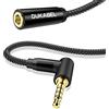 DuKabel Aux Extension Cavo di prolunga per cuffie jack TRRS a 90 gradi a 4 pin con spina angolare compatibile con auto, TV, altoparlanti, telefoni cellulari, cuffie - Serie Top 1,2 m