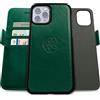 dreem custodia portafoglio rimovibile per iPhone 13 Pro Max in pelle vegana | Supporto per telefono integrato, porta carte blocco RFID, compatibile con MagSafe, confezione regalo [Fibonacci: Verde]
