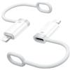 Obcxin Adattatore USB C a Lightning, per ricarica rapida e trasferimento dati con corda anti-perdita per iPhone 14 13 12 11, non per OTG/audio, 2 pezzi, bianco