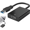 DUSEKI Adattatore USB 3.0 a HDMI Full HD 1080p Video Audio Multi Monitor Convertitore Grafico per PC Monitor HDTV Proiettore Computer Portatile Dispositivo Plug and Play senza Driver