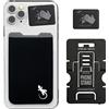 Gecko Travel Tech Custodia porta carte e borsellino per telefono - Portamonete e carte di credito Gecko - Portafoglio e portacellulare - Porta monete per retro telefono - Bianco/Nero