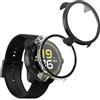 kwmobile 2x Custodia Rigida Smartwatch Compatibile con Suunto Run GPS Cover - Case Vetro Temperato Orologio Fitness - nero/trasparente