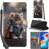 Haninsuze Cover per Xiaomi Redmi Note 11/Note 11S Custodia Cover Pelle Libro Portafoglio con Porta Carte Magnetica Protezione Antiurto Cuoio Flip Case Custodia Cover per Redmi Note 11, Gatto