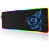 Foulrog Tappetino per mouse da gioco RGB, grande, illuminante, con 15 modalità di illuminazione e USB, superficie liscia, impermeabile, per giocatori, MacBook, PC, laptop, scrivania, 31,5 x 30,5 cm (blu)
