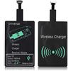 Annadue Ricevitore di Ricarica Wireless, Chip Qi per Caricabatterie, Tipo C e Micro USB, per Smartphone e Dispositivi Elettronici (Micro USB)
