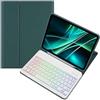 kaidisen Custodia con tastiera retroilluminata colorata per iPad Air da 13 (M3, M2) e iPad Pro da 12,9 (6a/5a/4a/3a generazione) con tastiera Bluetooth RGB retroilluminata rimovibile, colore verde