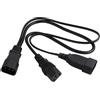 Jecdfs Cavo Splitter di Alimentazione da C14 a C13 + EURO CEE7/16, Cavo Convertitore IEC 14 Maschio a IEC 13 Femmina e EURO CEE7/16 Femmina, Ideale per Computer e Monitor, Lunghezza 30 cm, in Rame Puro