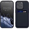 kwmobile Custodia Compatibile con Apple iPhone 14 Pro Cover - Back Case Cellulare con Slot Porta Carte - Morbida in Silicone TPU blu scuro