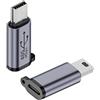 QIANRENON Adattatore da mini USB maschio a USB C femmina, 480 Mbps, 18 W, connettore dati da mini USB a jack USB C, in lega di alluminio/foro per appenderlo, per fotocamere digitali, hard disk mobili