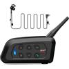 vFound V4 Plus Sistema Intercom per Caschi Moto Bluetooth,Portata 1.500 m, Comunicazione Gruppo 4 Persone per Motociclisti, Arbitri FIGC, Sciatori e Quad/Enduro (1 Pezzo)