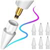HanCenDa Pennino per Confezione da 6 punte di ricambio per Apple Pencil 1a/2a generazione e Logitech Crayon, punta di ricambio per penna iPad/penna stilo, Apple Pencil 2/1, punte Apple in plastica e metallo