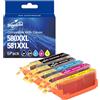 Superprint 580 581 Cartucce d'inchiostro compatibili per Canon PGI-580XXL CLI-581XXL Cartucce per PIXMA TS6150 TS6250 TS6350 TS705 TS8150 TS8250 TS8350 TS9150 TS9550a TR750 TR8550 0 (5 pezzi. Giallo)