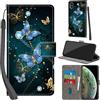 PHINIENLAND Cover per iPhone X/iPhone XS PU Pelle Custodia Flip Farfalla