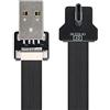 NFHK Right Angled USB 2.0 Type-A Male to USB-C Type-C Male Data Flat Slim FPC Cable for FPV & Disk & Phone 100cm