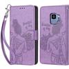 KENHONER Compatibile Cover con Samsung Galaxy S9,Premium Pelle PU Portafoglio Flip Libro Custodia Cover per Samsung Galaxy S9 [Protezione Completa] (Viola)