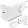 Kryolithm Caricatore USB C da 45 W, GaN con cavo USB-C da 1 m, caricatore rapido USB c PD/QC 3.0 Fast Charger per Samsung Galaxy S25/S24/S23 Ultra, i-Phone 16/15, Mac-Book Air/Pro, i-Pad - Alimentatore di rete