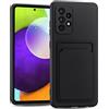 Verco Custodia Compatibile con Samsung Galaxy A72 Cover, Custodia Protettiva con slot per carte per Samsung A72 Case Sottile in Silicone, Nero