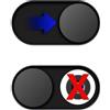 JiSiTeCai Cover per webcam [2 pezzi], 0,02 pollici sottile in metallo + foglio magnetico copertura per webcam per MacBook Pro, iMac, laptop, PC, iPad Pro, iPhone, per la tua privacy visiva [nero]