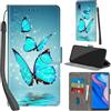 PHINIENLAND Cover per Huawei P Smart Z / Y9 Prime 2019 Case PU Pelle Custodia [Kickstand] [Chiusura magnetica] [Slot per Schede], Portafoglio Flip Custodia per Honor 9X / 9X pro,Farfalla verde