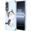 YUXING Cover Trasparente per OnePlus Nord 5 5G - Custodia Protettiva Sottile in TPU Morbido Antiurto con Carino Motivo Disegno Cool (Cat)