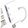Aksenli Adattatore USB C Maschio a Double USB OTG 3.0 Femmina(3in1) per iPad per Apple Type C Ricarica Cavo per iPhone 16 15 Pro Max Fotocamera Trasferimento Dati Chiavetta Connettore Compatibile per Samsung