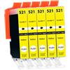Supply Guy 5 cartucce per stampanti con chip compatibile con Canon CLI-521 Giallo per Canon Pixma IP3600 IP4600 IP4600X IP4700 MP540 MP550 MP560 MP620 MP630 MP640 MP640R MP980 MP990 MX860 MX870