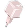 AJ advancegin Caricatore USB C 20 W PD 3.0 rapido mini caricabatterie per iPhone 14/14 Pro/14 Pro Max/13/13 Mini/13 Pro/13 Pro Max/12/12 Mini, Galaxy/Pixel 4/3, iPad Pro/Air iPad Mini, senza cavo (rosa chiaro)
