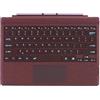 Synchro Bands Type Cover per Microsoft Surface Pro 7+ 7 6 5 4 3 generazione Tastiera Bluetooth con trackpad, cavo di ricarica USB, layout tedesco QWERTZ (rosso vinaccia, retroilluminazione)