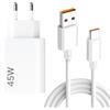 BOULESENM 45 W Caricabatterie rapido con 6 A Cavo USB C 1 m, caricatore USB c 45 W per Note 14 5G, caricatore rapido per 14C 13C Note 13 12S 11S 10 9 Pro Poco X7 M4 M6