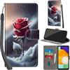 Haninsuze Cover per Samsung Galaxy A13 4G/5G/A04S, Rose | Pelle PU Portafoglio, Porta Carte, Magnetica, Libro, Antiurto Custodia