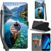 Haninsuze Cover per Samsung Galaxy A5 2017 Custodia Cover Pelle Libro Portafoglio con Porta Carte Magnetica Protezione Antiurto Cuoio Flip Case Custodia Cover per Samsung A5 2017, barca