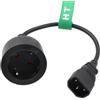 HangTon Adattatore per cavo di alimentazione PDU UPS corto C14 a Euro Schuko Socket CEE7/3 16A 250V 3 Prong Cable 12