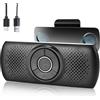 LEKEFETO Vivavoce per auto, vivavoce kit auto con clip, supporto Siri Assistant, Bluetooth 5.0, slot per schede TF, microfono integrato, altoparlante, musica, GPS, telefono