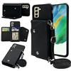 ELISORLI Compatibile con Samsung Galaxy S22 Plus 5G Custodia a portafoglio con tracolla e supporto in pelle porta carte di credito accessori per cellulari per S22+5G S22plus 22S + S 22 22+ ragazze nero