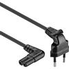 XTC Cavo alimentazione con spina europea a 2 Pin a doppio jack C7, inclinata di 90°, per TV, Monitor, Radio, ecc.
