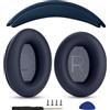 YunYiYi Cuscinetti auricolari + fascia di ricambio compatibili con cuffie sovraurali Bose QuietComfort 45 QC45 35 QC35, QC35 II, facile installazione fai da te, parti in pelle proteica (kit blu scuro)