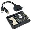 chenyang Lettore di schede CFast, adattatore CFast SSD a SATA a 22 pin con cavo di alimentazione dati da SATA a USB 3.0