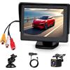 Rimoody Telecamera Retro Marcia Retrovisore auto con 4,3 Pollici LCD Monitor, 12 LED Telecamera Visione Notturna, IP68 Impermeabile con Cavo AV da 6,5M con Adattatore da 3,5M