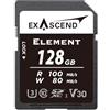 Exascend Element - Scheda di memoria SDXC UHS-I V30 da 128 GB, 4K UHD, fino a 170 MB/s, UHS-I, classe 10, U3, V30 (UHS-I V30 100MB/s, 128 GB)
