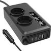 GBKDQQ Trasformatore di tensione per auto, 200 W, inverter da 12 V a 220 V, con 2 prese di ricarica, 2 porte USB e 2 Type-C, adattatore accendisigari da auto, per cellulari, laptop, dashcam, viaggi di lavoro