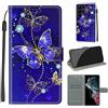 YIRRANZD Cover per Samsung Galaxy S23 Ultra, Protettiva Portafoglio in Pelle PU Cover Libro [Verniciato], Flip Caso Antiurto Custodia per Samsung S23 Ultra (Farfalla B)