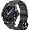 Erkwei Smartwatch Uomo con Chiamate Notifiche Messaggi, 1.39 HD Orologio Uomo per Android iOS Assistente Vocale Smart Watch Uomo con Contapassi Cardiofrequenzimetro Sonno SpO2 21 Modalità Sportive