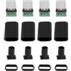 OTOTEC Kit di 10 connettori USB-C a 4 pin Type-C fai da te maschio connettore USB 3.1 maschio con alloggiamento di tipo C Tipo C PCB Board Kit linea di saldatura nero