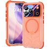 Beeasy per iPhone 17 Pro Max Cover Impermeabile IP68 con Magsafe, 360 Militare Antiurto Protezione Schermo Integrata, Custodia Magnetica Rugged Resistente, 6,9, Arancione
