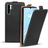 Verco Flip Cover per Huawei P30 Pro, Custodia verticale Flip Case compatibile con Huawei P30 Pro, Nero