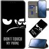 BOLELAW Custodia per Xiaomi Redmi Note 8 Pro con chiusura magnetica, funzione flip [scomparti per carte di credito] Flip Case pelle Redmi Note 8 Pro Custodia elegante a portafoglio Don't Touch My