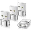 Elebase Adattatore per iPhone 17 Air,Connettore da USB C a USB 4 Pezzi,Tipo C Femmina A Maschio Convertitore per iPhone 17e 16 15 14 Pro Max Plus,iPad 10 Air 6 Mini 7,iWatch S11,Samsung Galaxy S25 S26