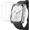 toergy Pellicola protettiva in vetro temperato per smartwatch AMAZFIT Active 2 Square con bordo alto volpe in alluminio - proteggi il tuo dispositivo con pellicola durevole, confezione da 3