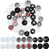 Weewooday 36 Earbuds di Ricambio Gommini Auricolare in Silicone Tappi Cuscinetti Auricolari di Ricambio Gommini per Cuffie per Rumore, 3 Misure (Rosso Grigiastro, Trasparente e Nero)